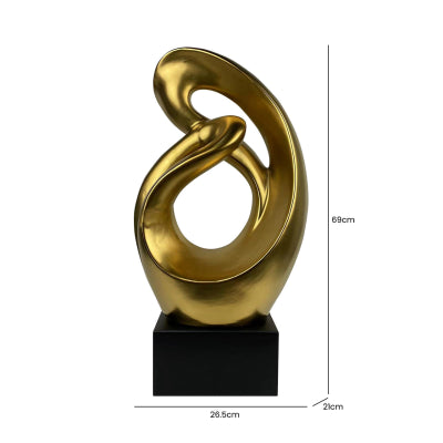 Matte Abstract Sculpture Large Silver